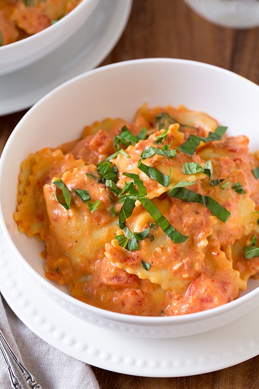 Lobster Ravioli with Vodka Sauce